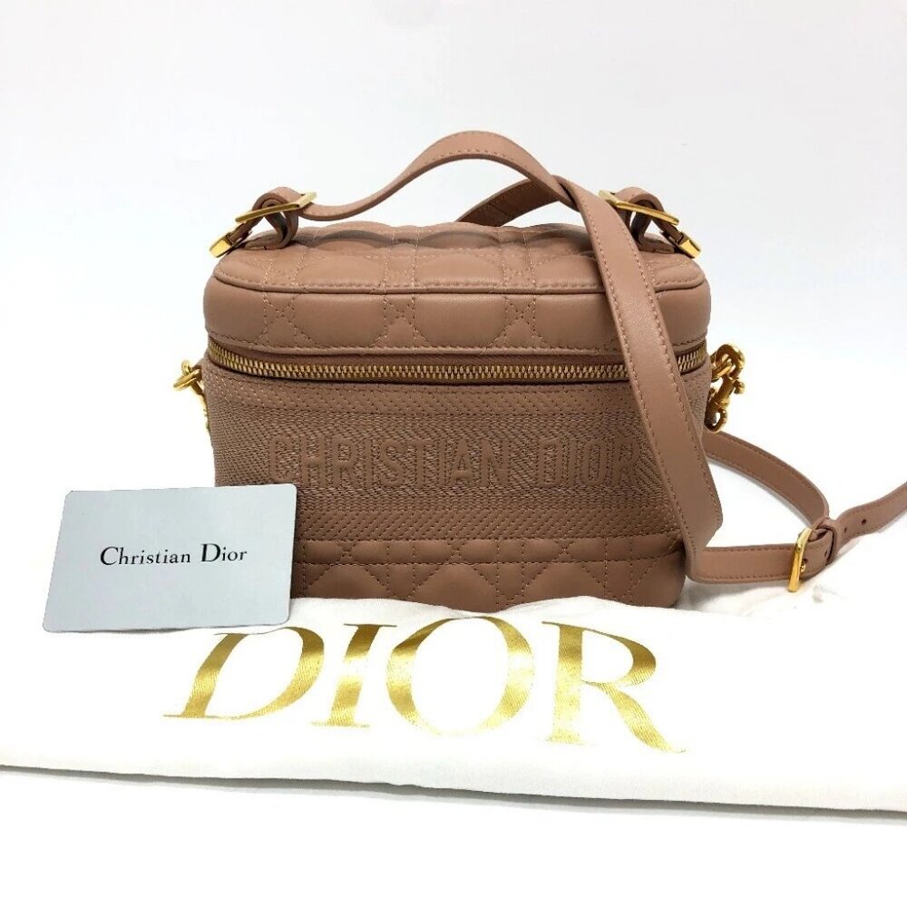 CHRISTIAN DIOR TRAVEL Small Bag Cannage Stitch 2WAY Shoulder Hand Bag Unused